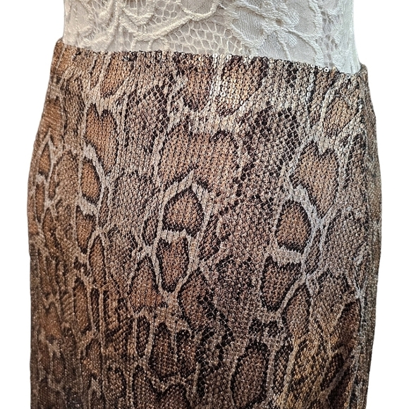 Zara Snakeskin Python Sequined Full Length Skirt Size Small Street Party Classic - Picture 7 of 9
